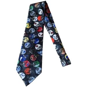 Team NFL Black Helmet Neck Tie All Teams Made In USA (prior to name changes)